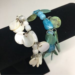 Shell & Glass Beaded Bracelet Set